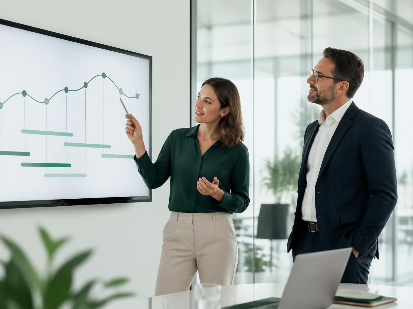 A recruiter reviewing candidate assessments with a colleague