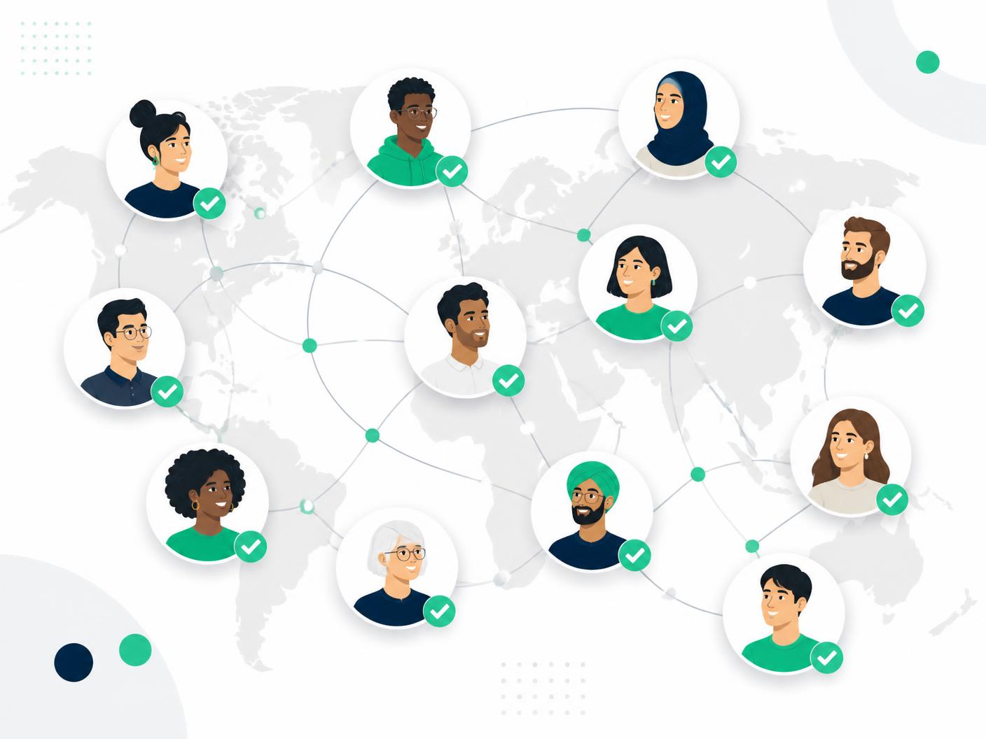 A global network of verified evaluators and research participants across many countries